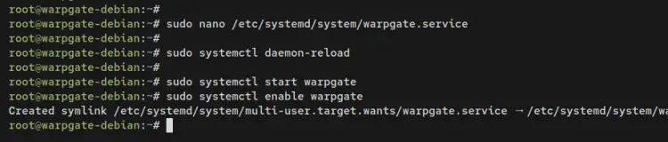 wearpgate systemd