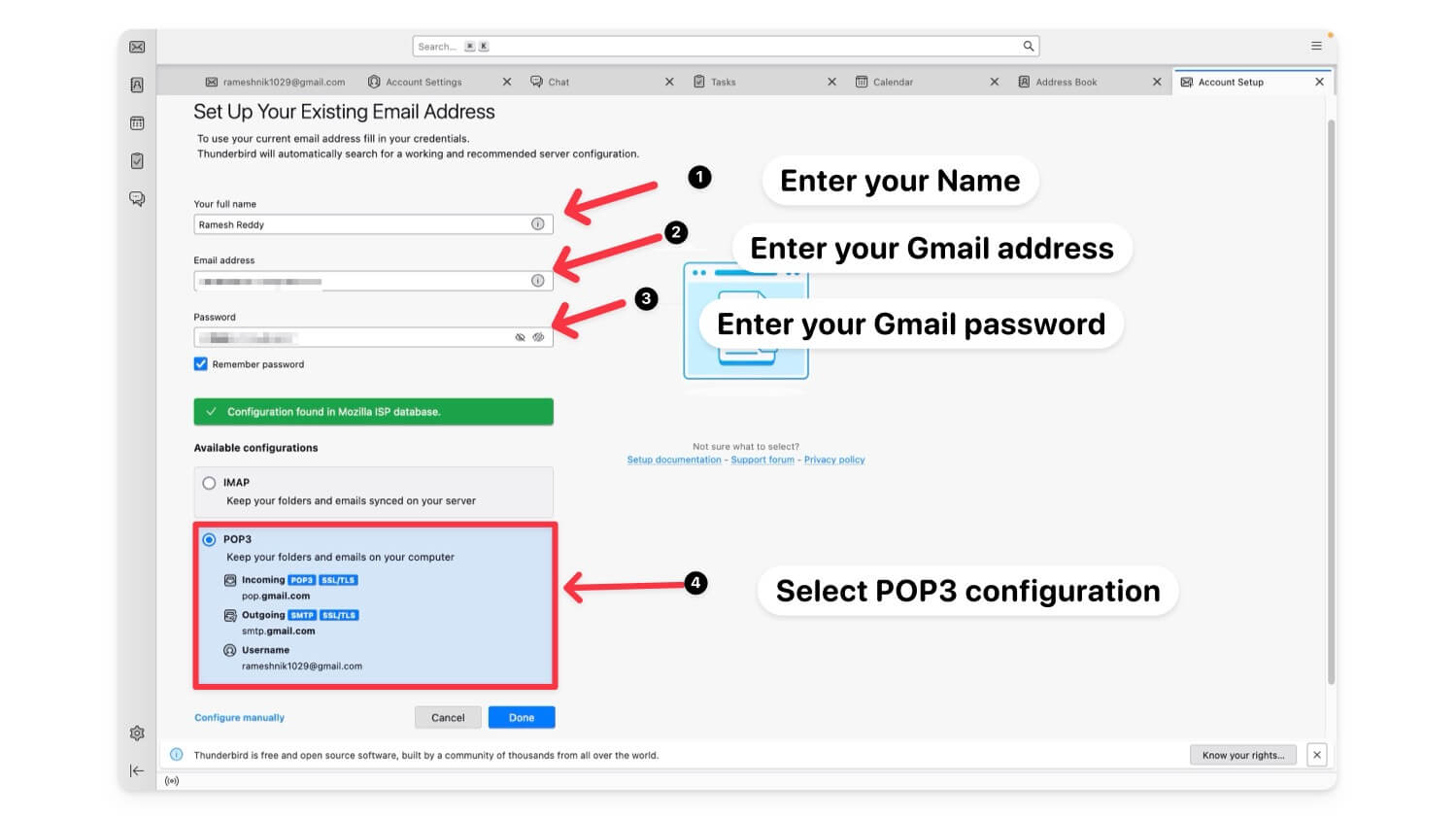 thunderbird account login page