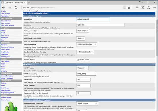 Configura impostazioni dispositivo