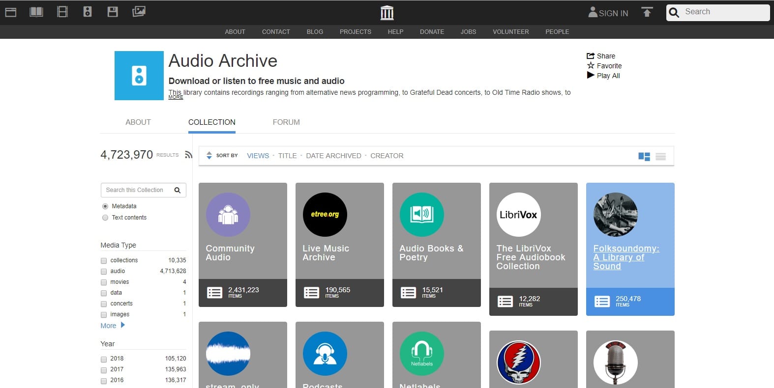 Scarica musica gratuitamente dagli archivi di Internet
