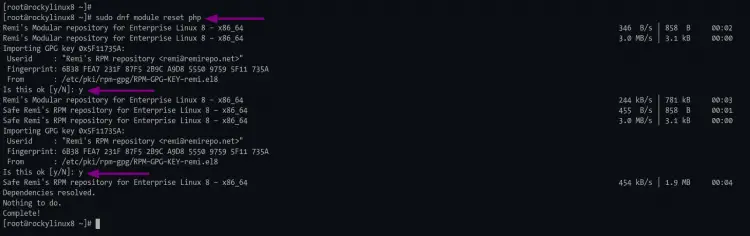 Agregar clave GPG del repositorio remi