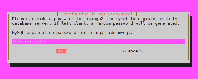 Geben Sie das Datenbankpasswort für Icinga2 ein