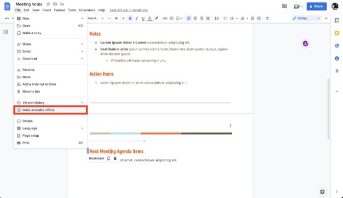 офлайн-доступ google docs
