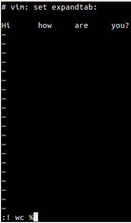 Commande prête à être exécutée dans VIM
