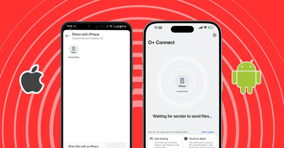 Datei zwischen OnePlus-Geräten und iPhones teilen