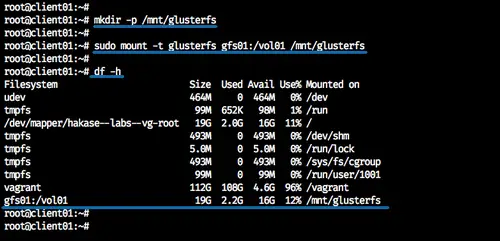 configurar cliente GlusterFS