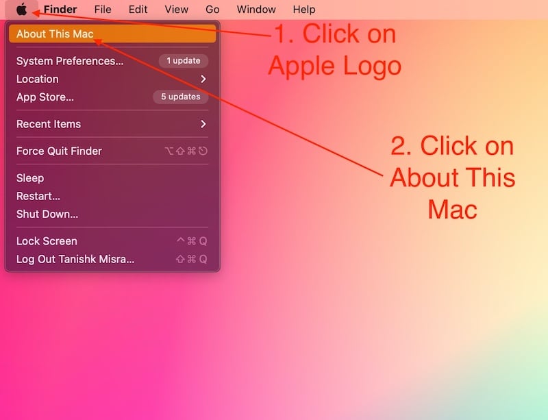 Über diesen Mac öffnen