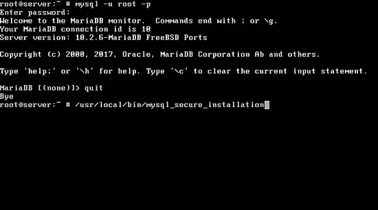 Prueba de inicio de sesión en la base de datos MariaDB