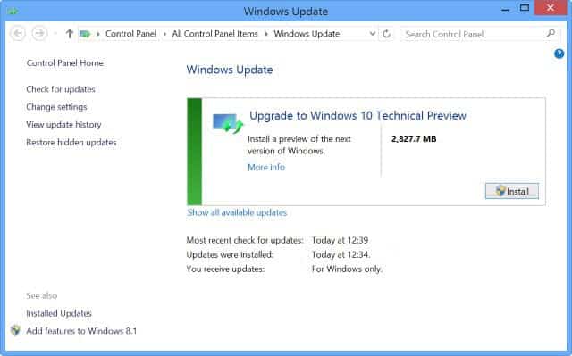 Microsoft livrant Windows 10 via Windows Update aux utilisateurs de Windows 7 et Windows 8