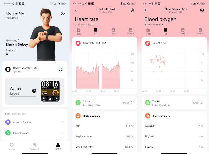 Critique de la Redmi Watch 2 Lite - application