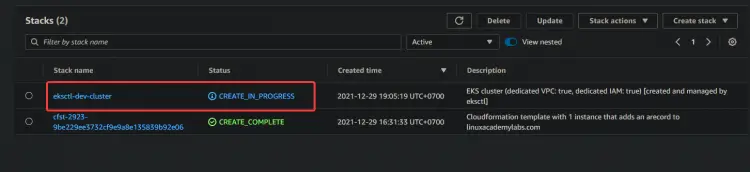ваш стек dev создается