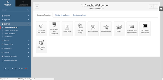 Gestisci Apache con Webmin