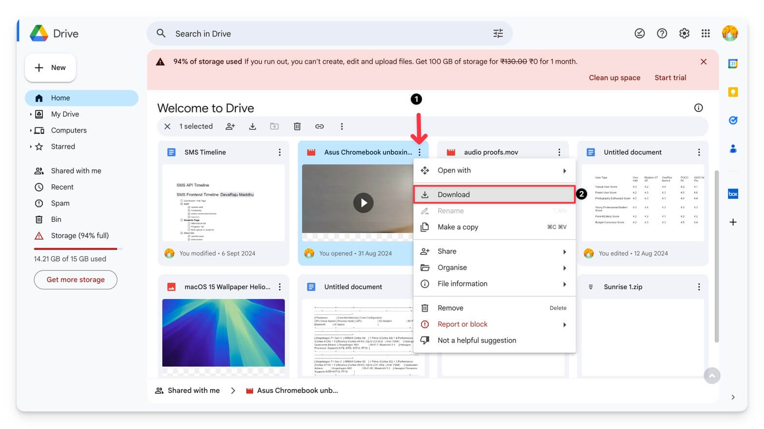 download file from google drive