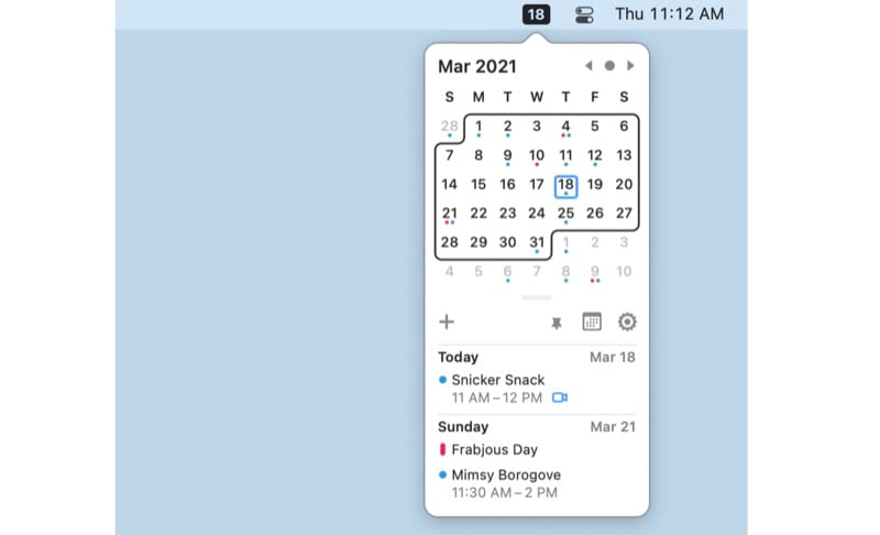 calendario itsycal