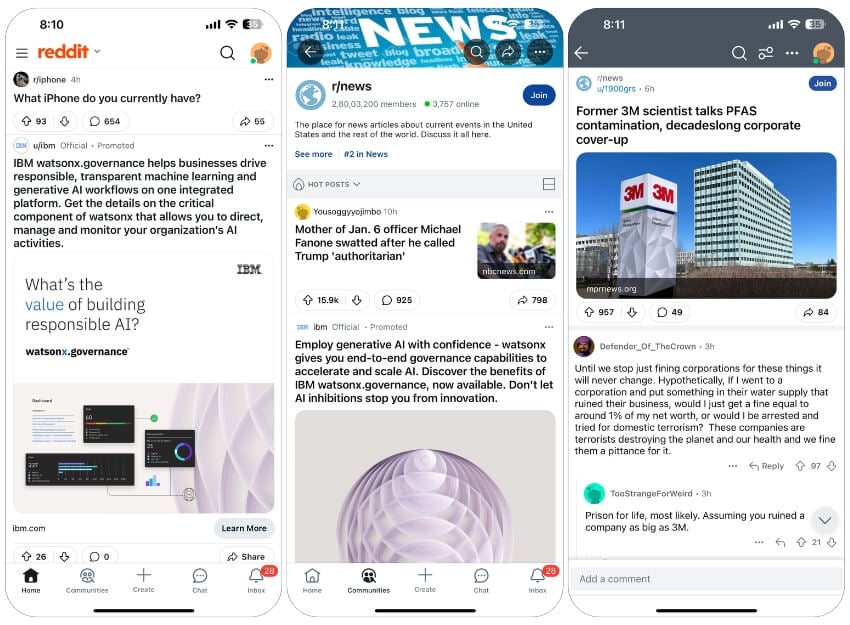communautés de nouvelles reddit