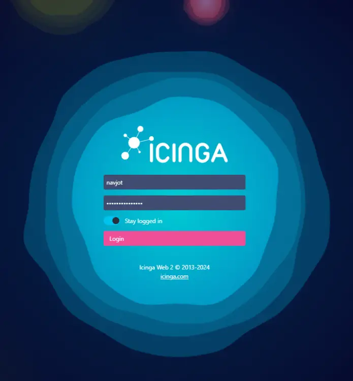 Icinga Web Anmeldeseite