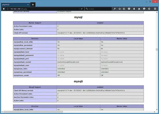 Información de PHP con MySQL.