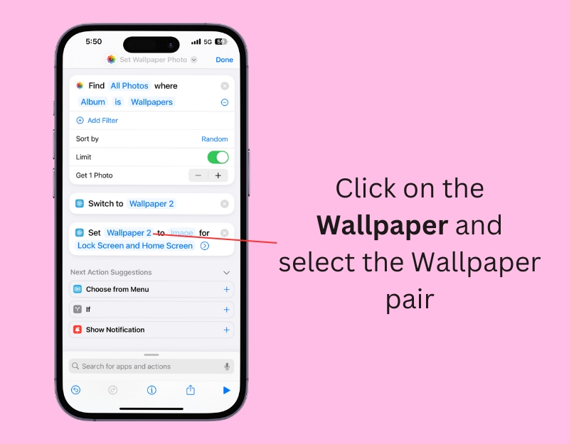 3 façons de changer automatiquement les fonds d'écran sur iphone - sélectionner la paire de fonds d'écran