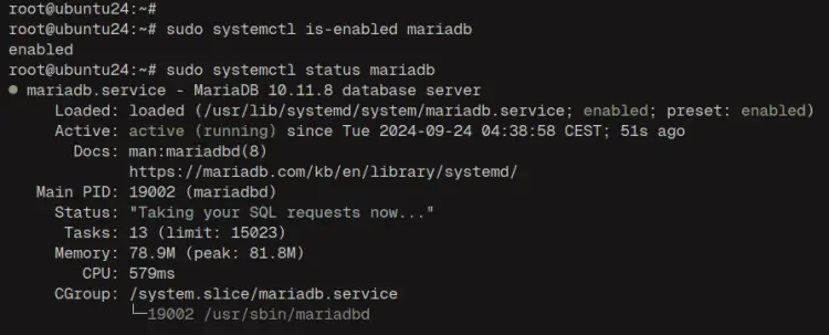 verificar mariadb