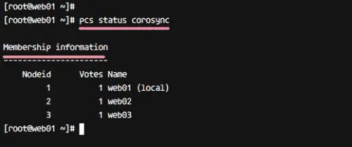 Corosyncの状態