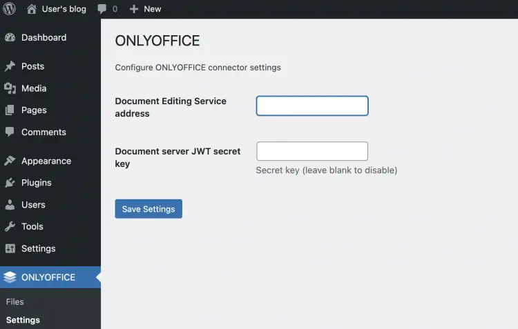 ONLYOFFICE WP設定