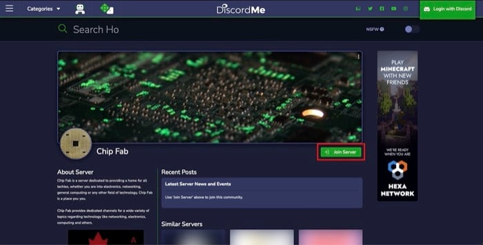 trouver des serveurs discord à rejoindre sur discordme