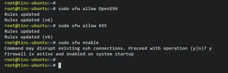 configura ufw