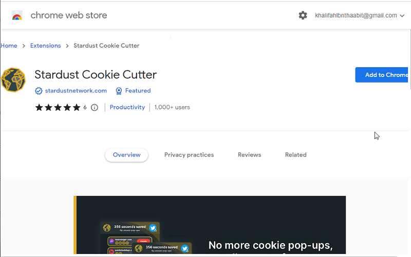 stardust cookie pop-up