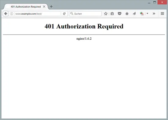 Autorização necessária do Nginx.