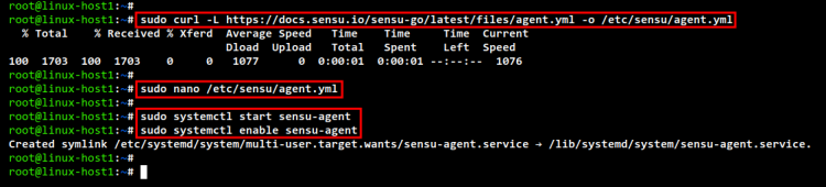 sensuエージェントを構成