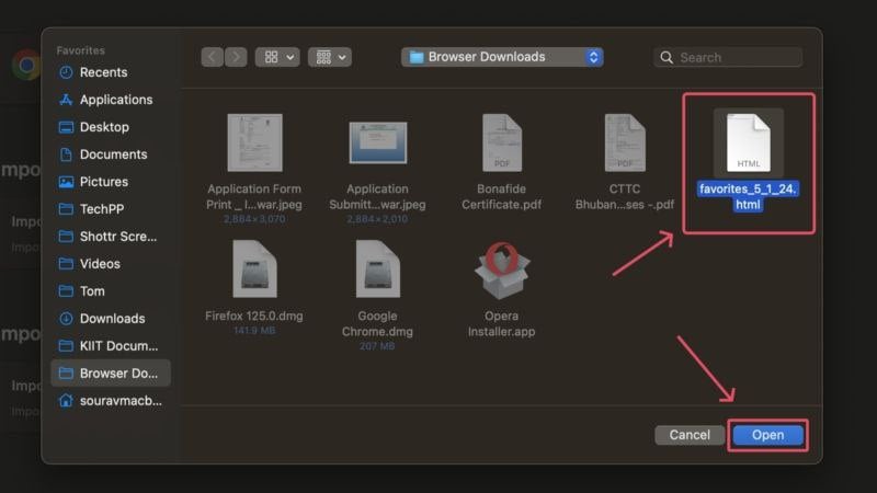 importar archivo de marcadores a opera