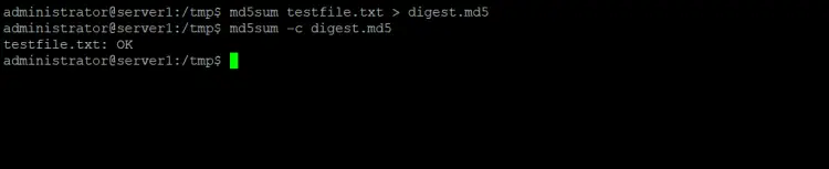 Vérifier le résumé md5 d'un fichier