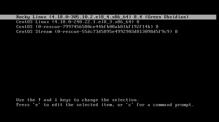 Rocky Linux Grub nach der Migration