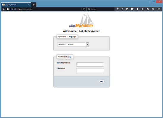 Lighttpd에서 Ubuntu 15.10에 성공적으로 설치된 PHPMyAdmin.
