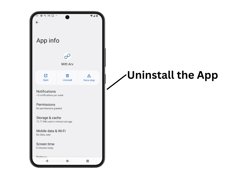 désinstaller l'application