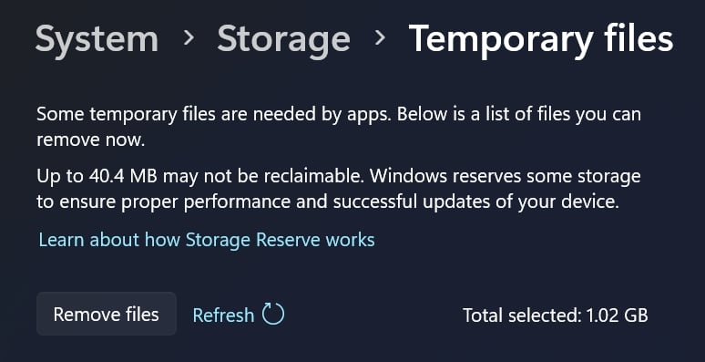 supprimer les fichiers temporaires sur windows 11