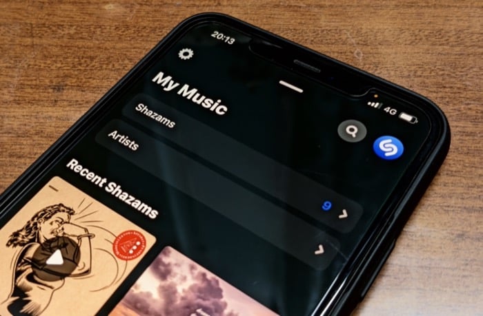 ver histórico do shazam no iphone