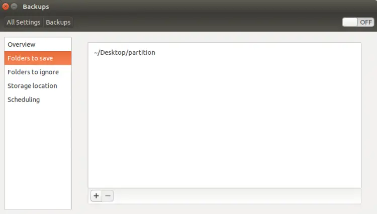 Add folder to backup