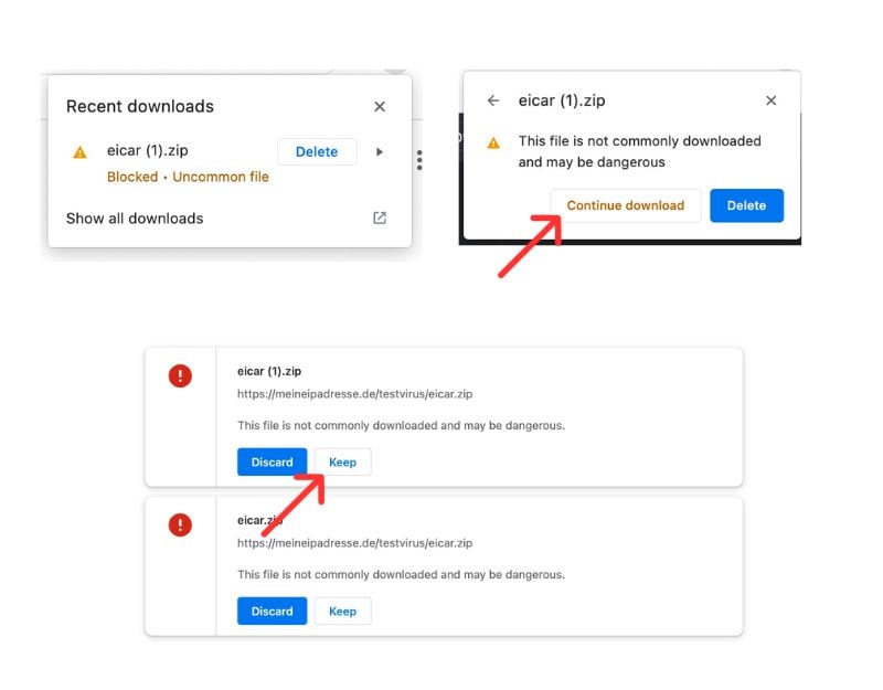 google chrome download bloccati sovrascrittura manuale