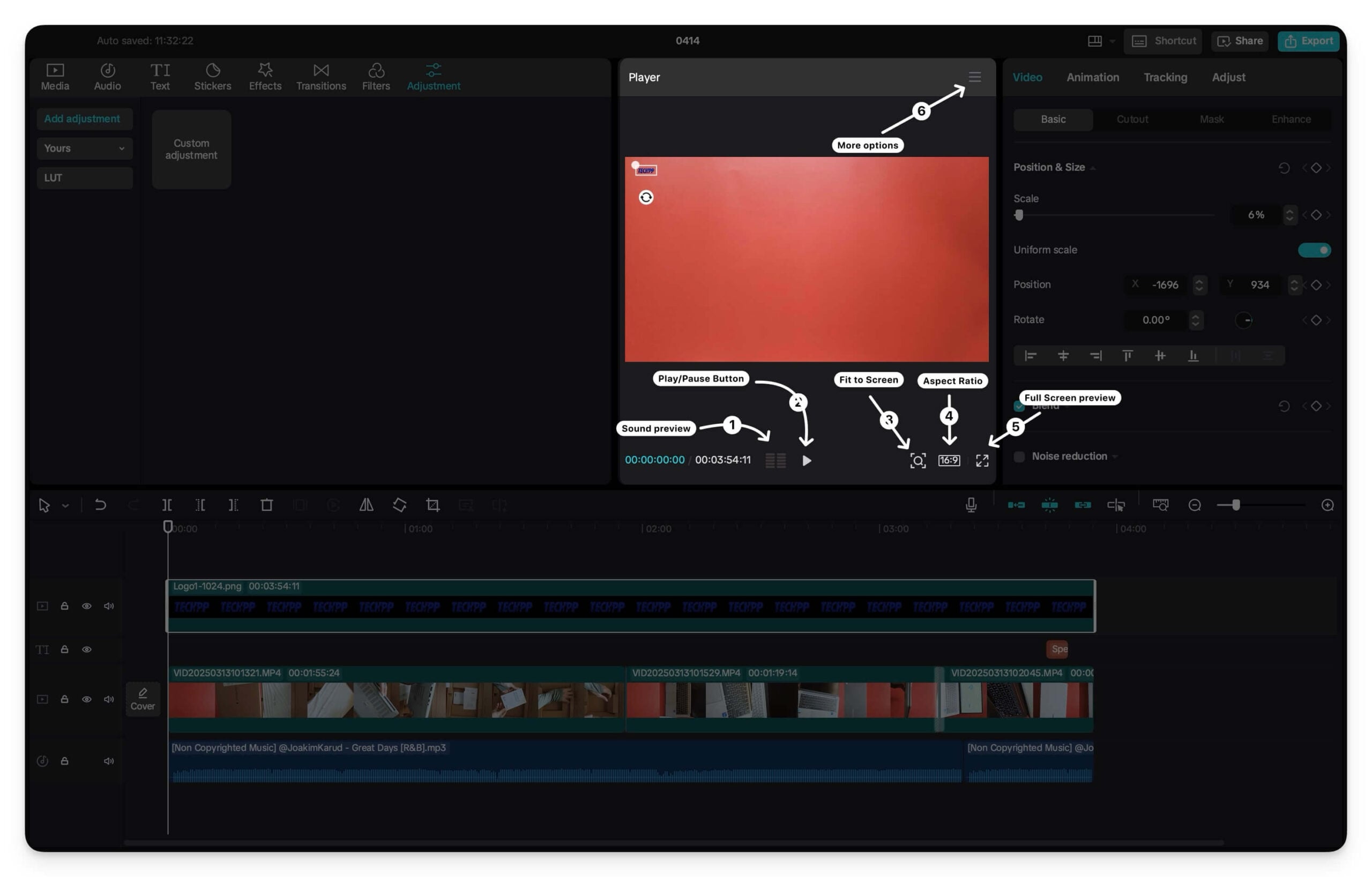 íconos de controles de reproductor y vista previa
