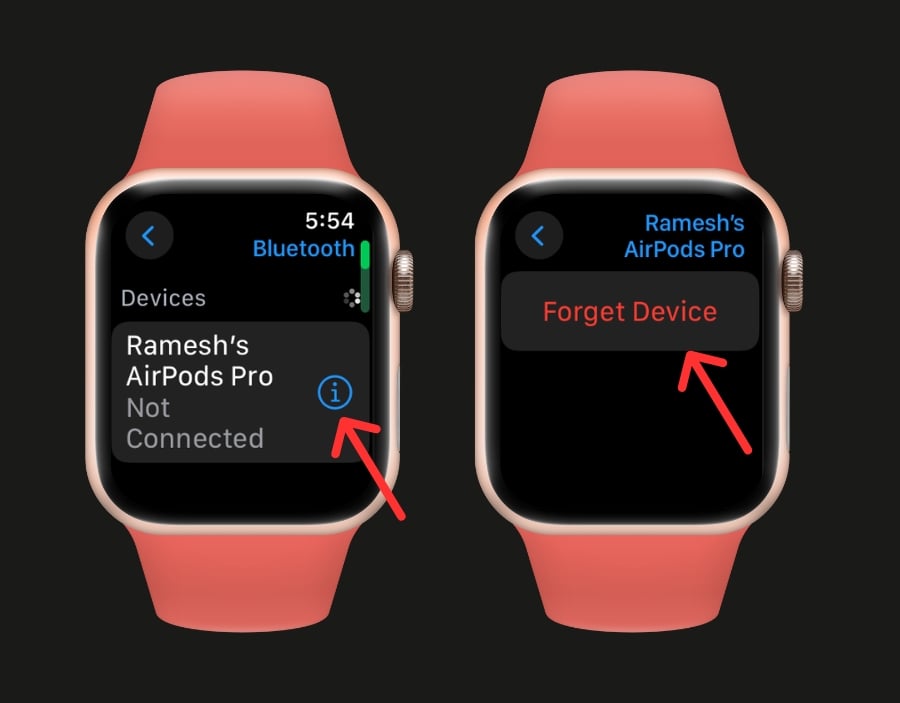 AirPods auf der Apple Watch vergessen