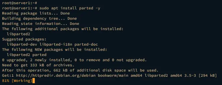 installer parted