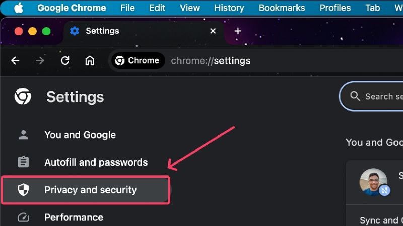 Chromeプライバシー設定