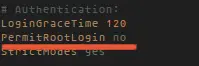 Desativar login como root