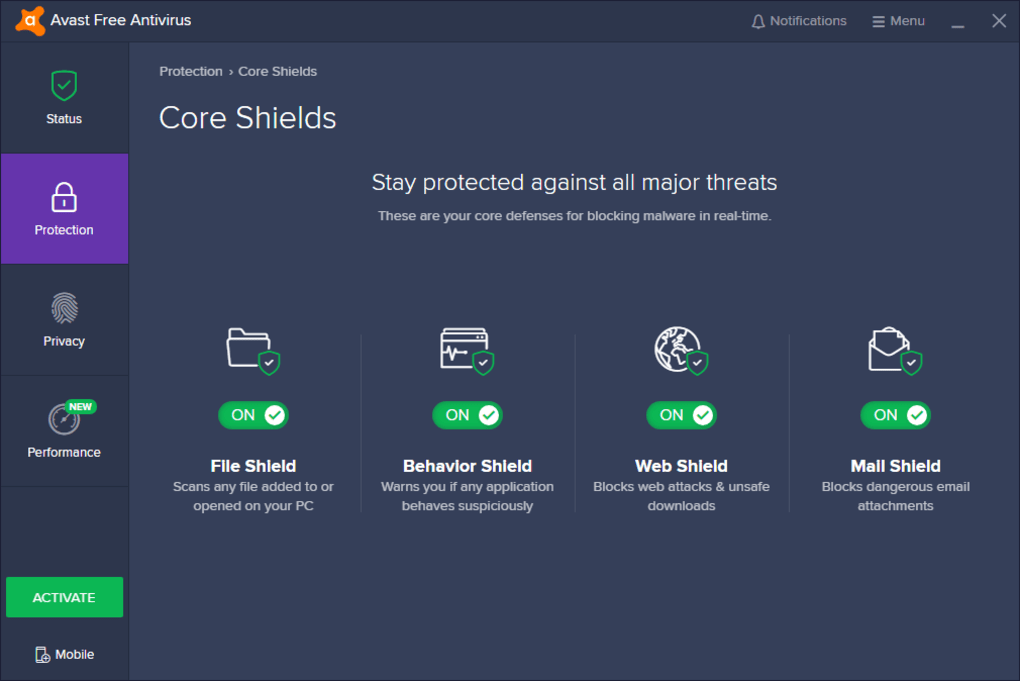 Avast kostenlose Antivirensoftware