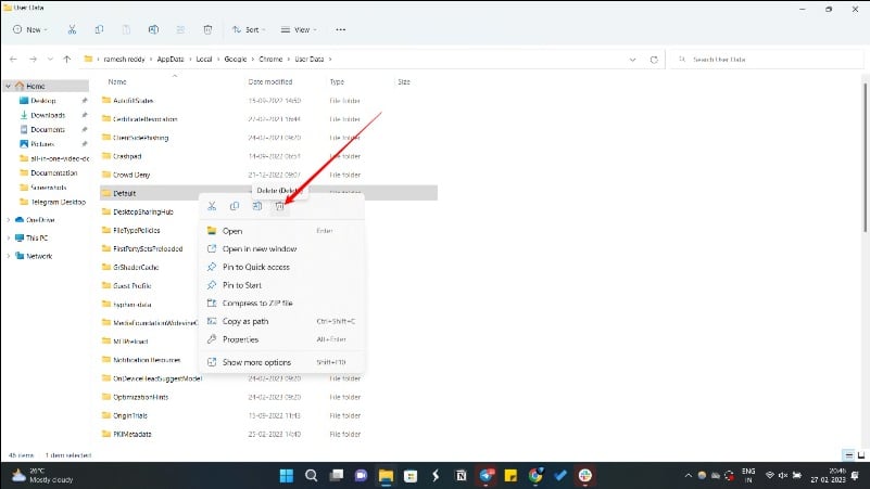 imagen mostrando eliminar perfil de usuario de google chrome