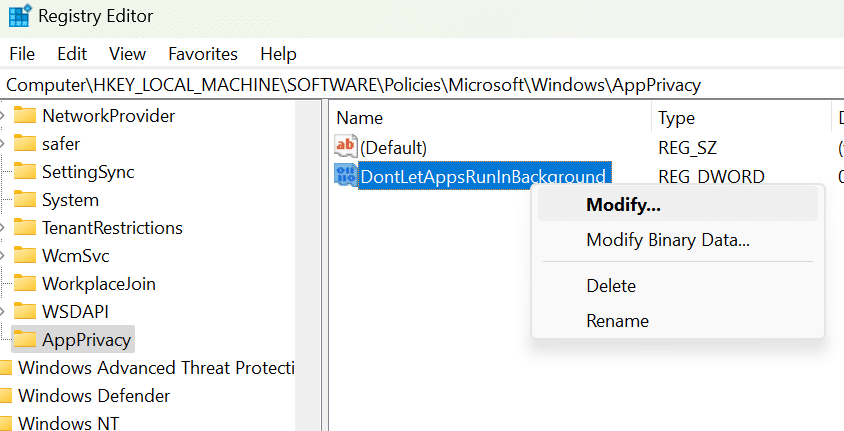 deshabilitar aplicaciones en segundo plano en Windows 11
