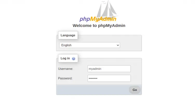 Login do phpMyAdmin