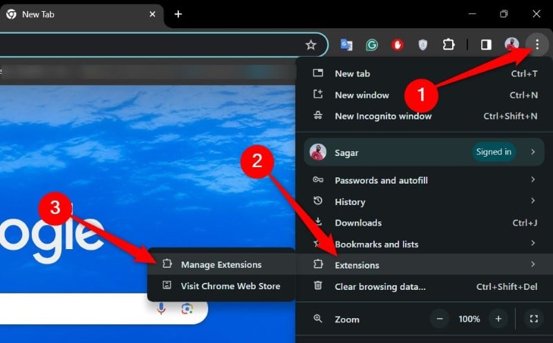 gestisci estensioni google chrome