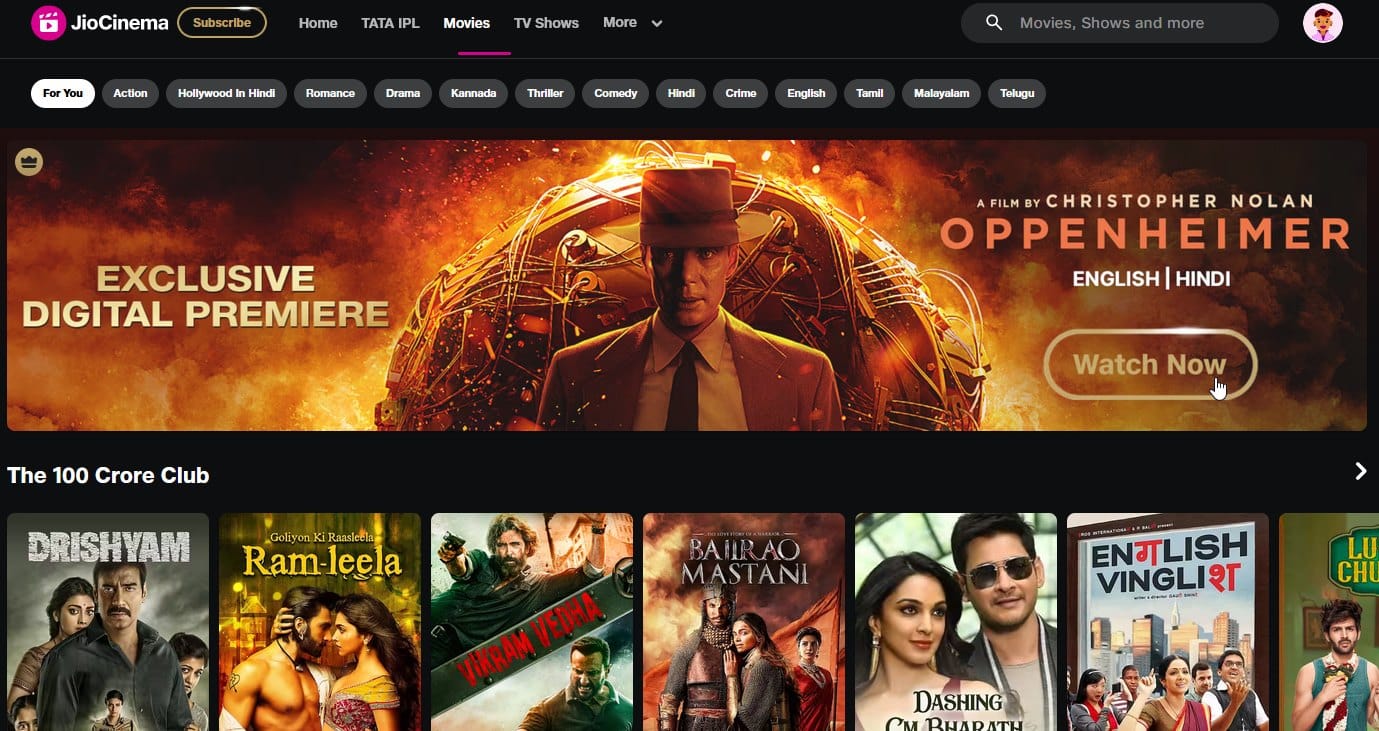 Baixar filmes do Jiocinema